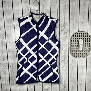 Nike Golf Tour Performance purple and white geometric puffer vest size small